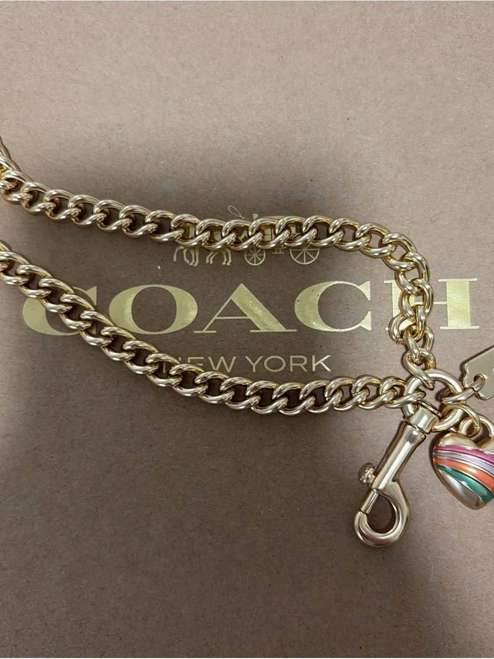 Coach Signature Canvas and Metallic Leather Wristlet Wallet - Rose Gold/Tan - Picture 3 of 4